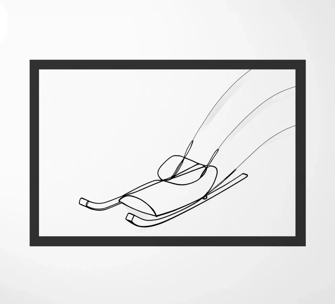 Sleigh - Minimalist Line Art doormat by Viv Line Art