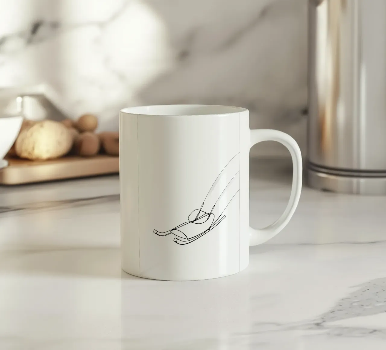 Slitta - Line art minimalista tazza in ceramica da Viv Line Art