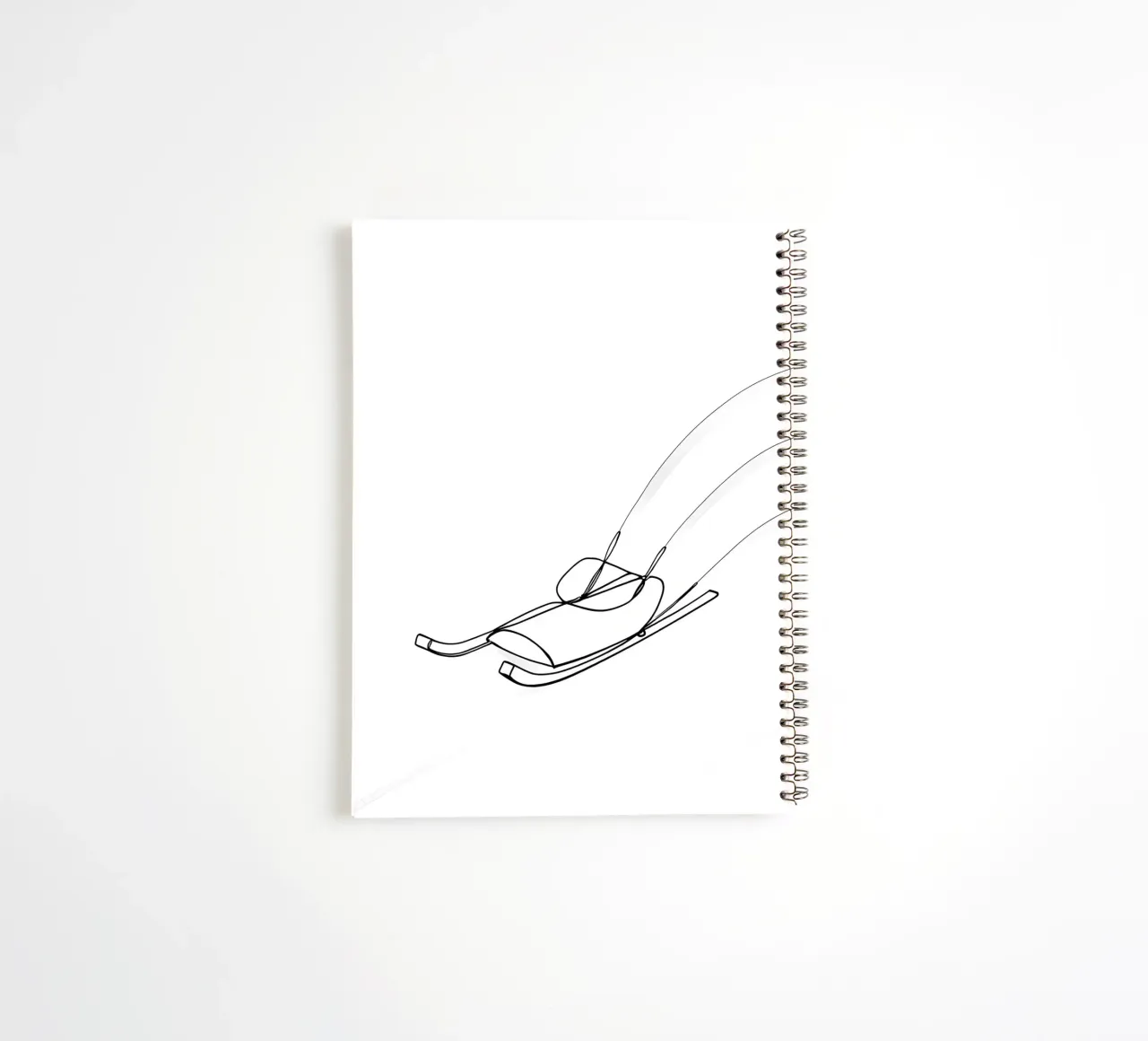 Sleigh - Minimalist Line Art spiral notebook by Viv Line Art