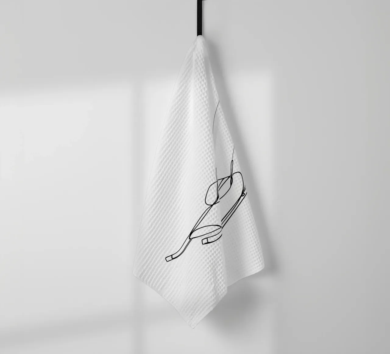 Traîneau - Dessin au trait minimaliste torchon de Viv Line Art