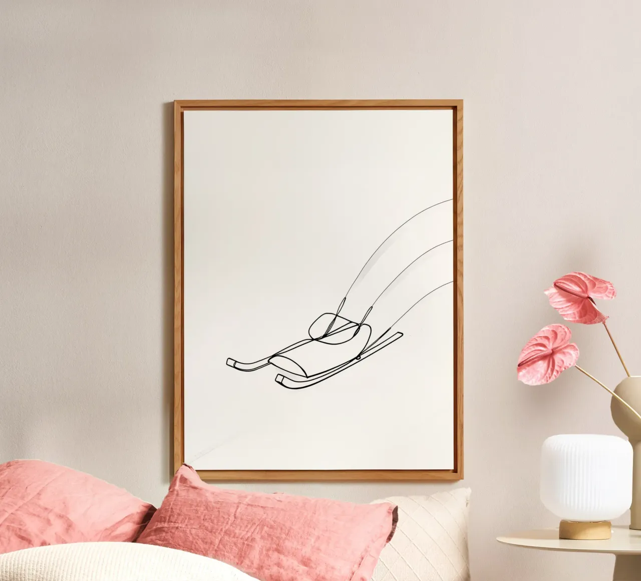 Slitta - Line art minimalista alluminio dibond da Viv Line Art