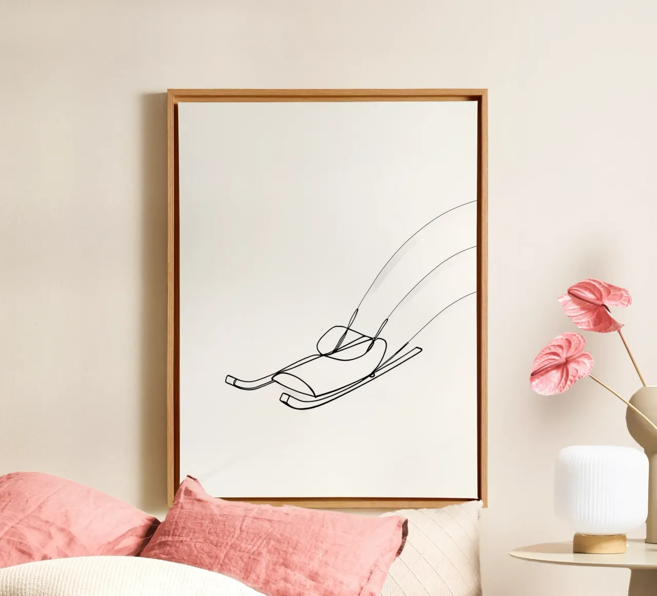 Slee - Minimalistische lijntekening canvas van Viv Line Art