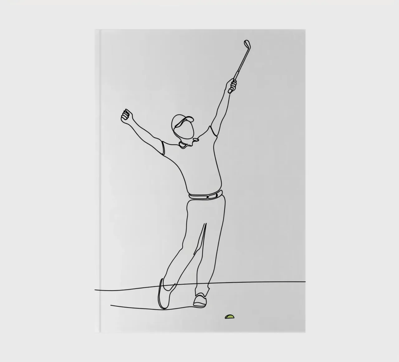 Golfer Winning - Minimalist Line Art notebook by Viv Line Art