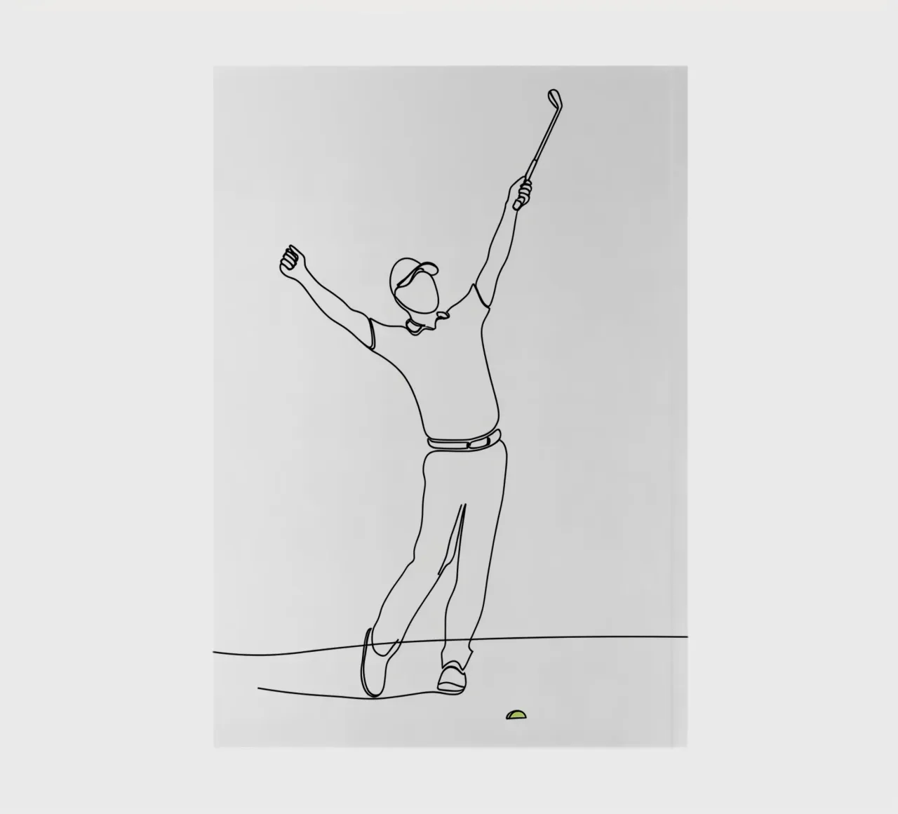 Golfer Winning - Minimalist Line Art notebook by Viv Line Art