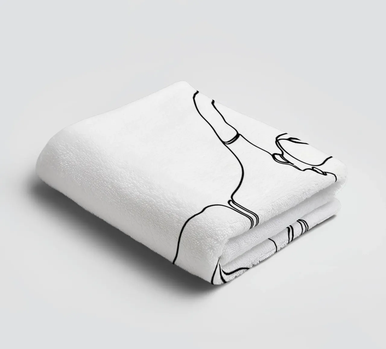 Golfer Winning - Minimalist Line Art towel by Viv Line Art