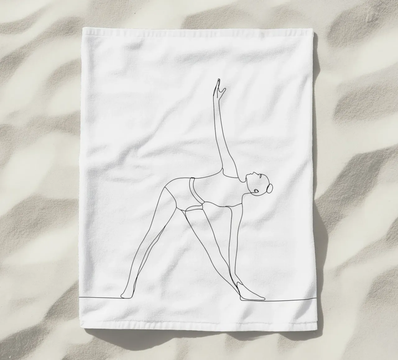 Donna yoga - Line art minimalista telo mare da Viv Line Art