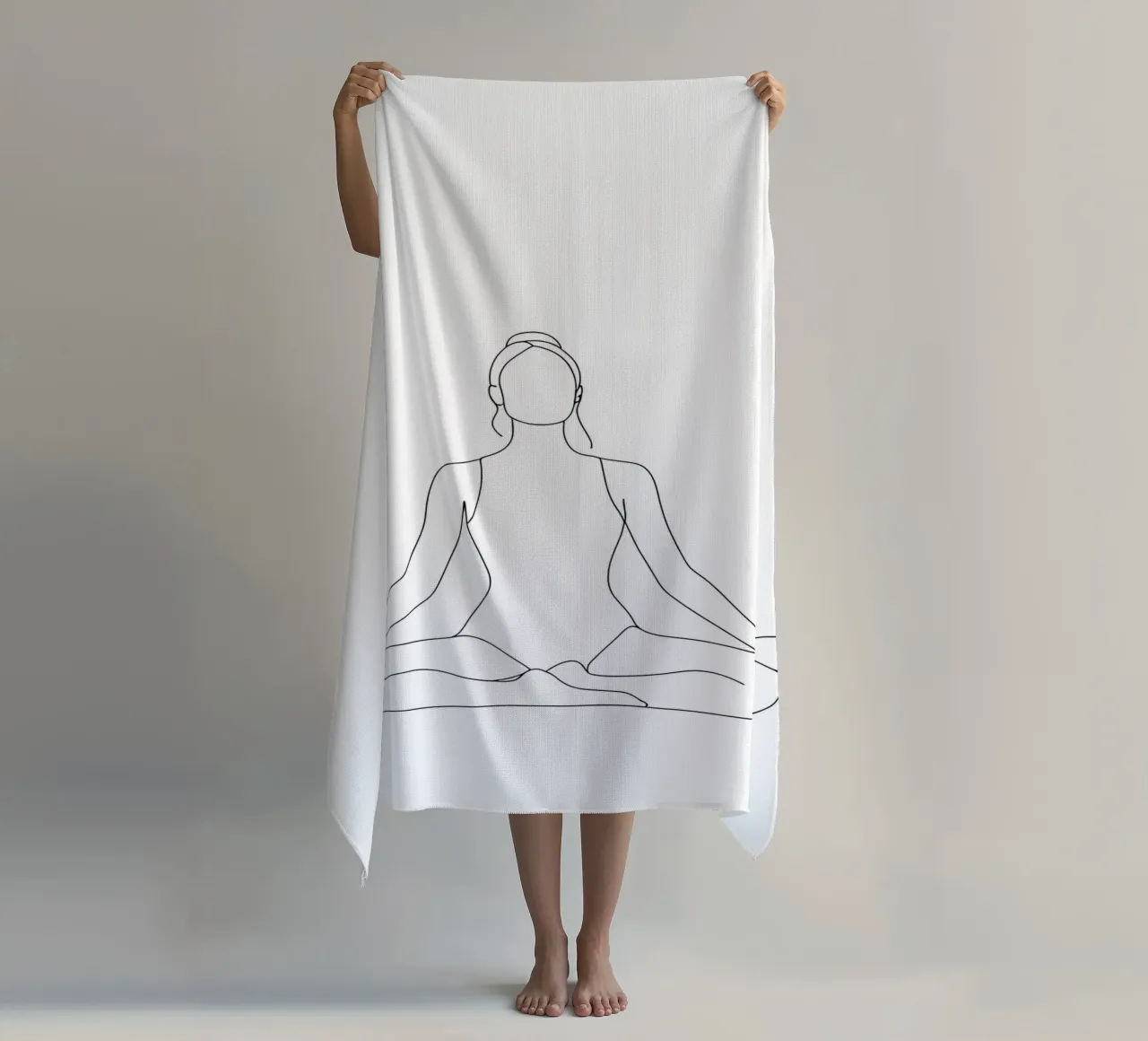 Donna yoga - Line art minimalista telo mare da Viv Line Art