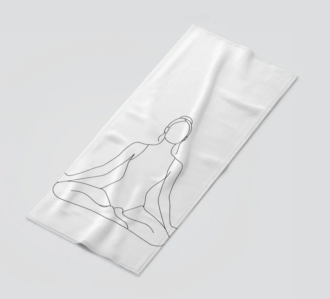 Donna yoga - Line art minimalista telo mare da Viv Line Art