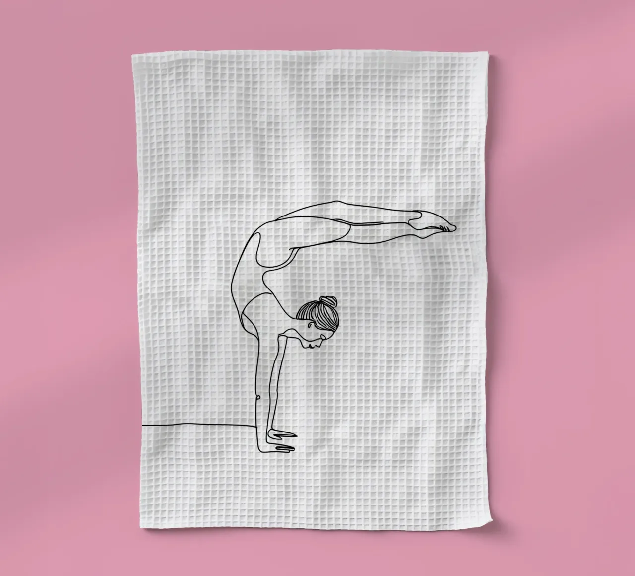 Yoga Frau - Minimalistische Linienkunst Geschirrtuch von Viv Line Art