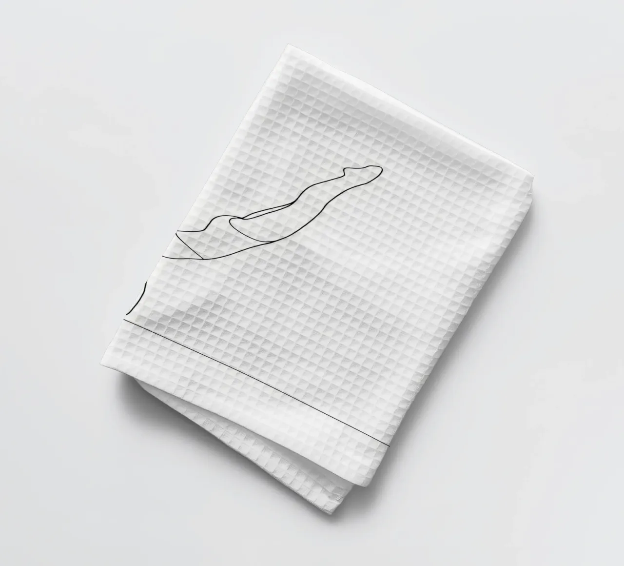 Yoga Frau - Minimalistische Linienkunst Geschirrtuch von Viv Line Art