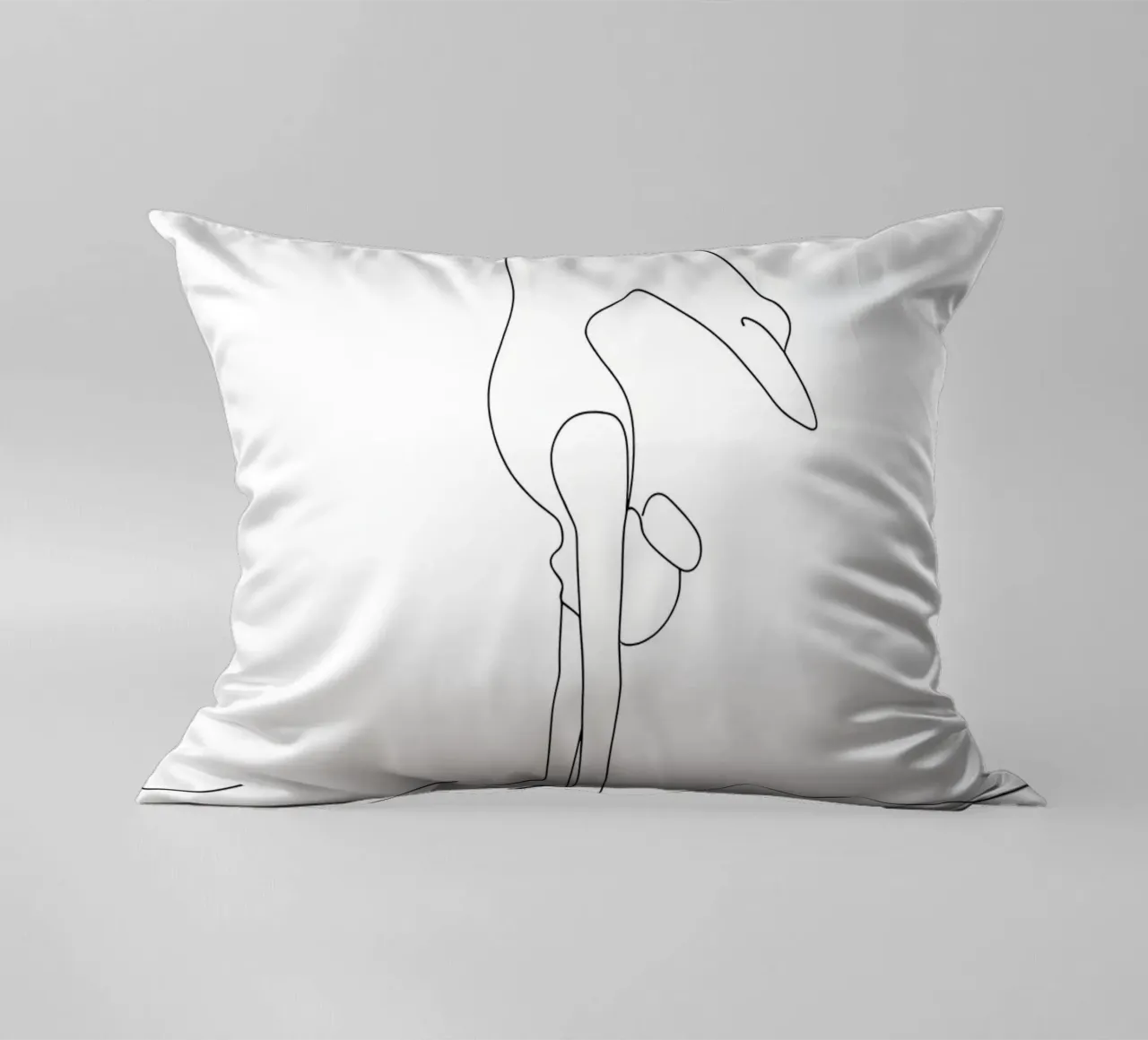 Yoga Woman - Minimalist Line Art decorative cushion by Viv Line Art