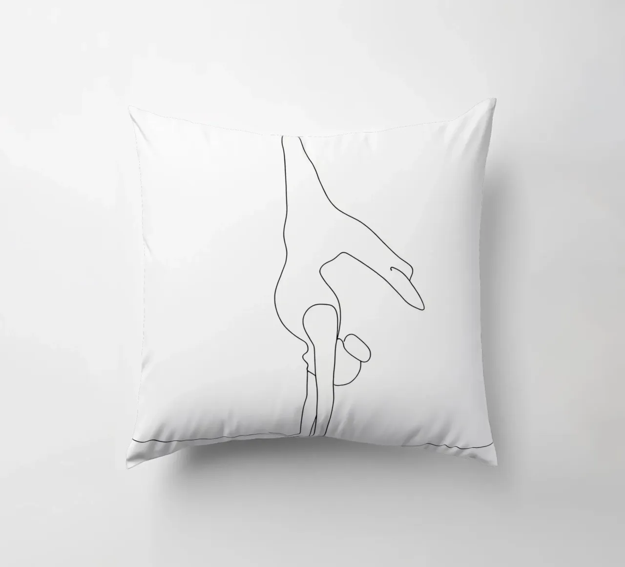 Yoga Woman - Minimalist Line Art decorative cushion by Viv Line Art