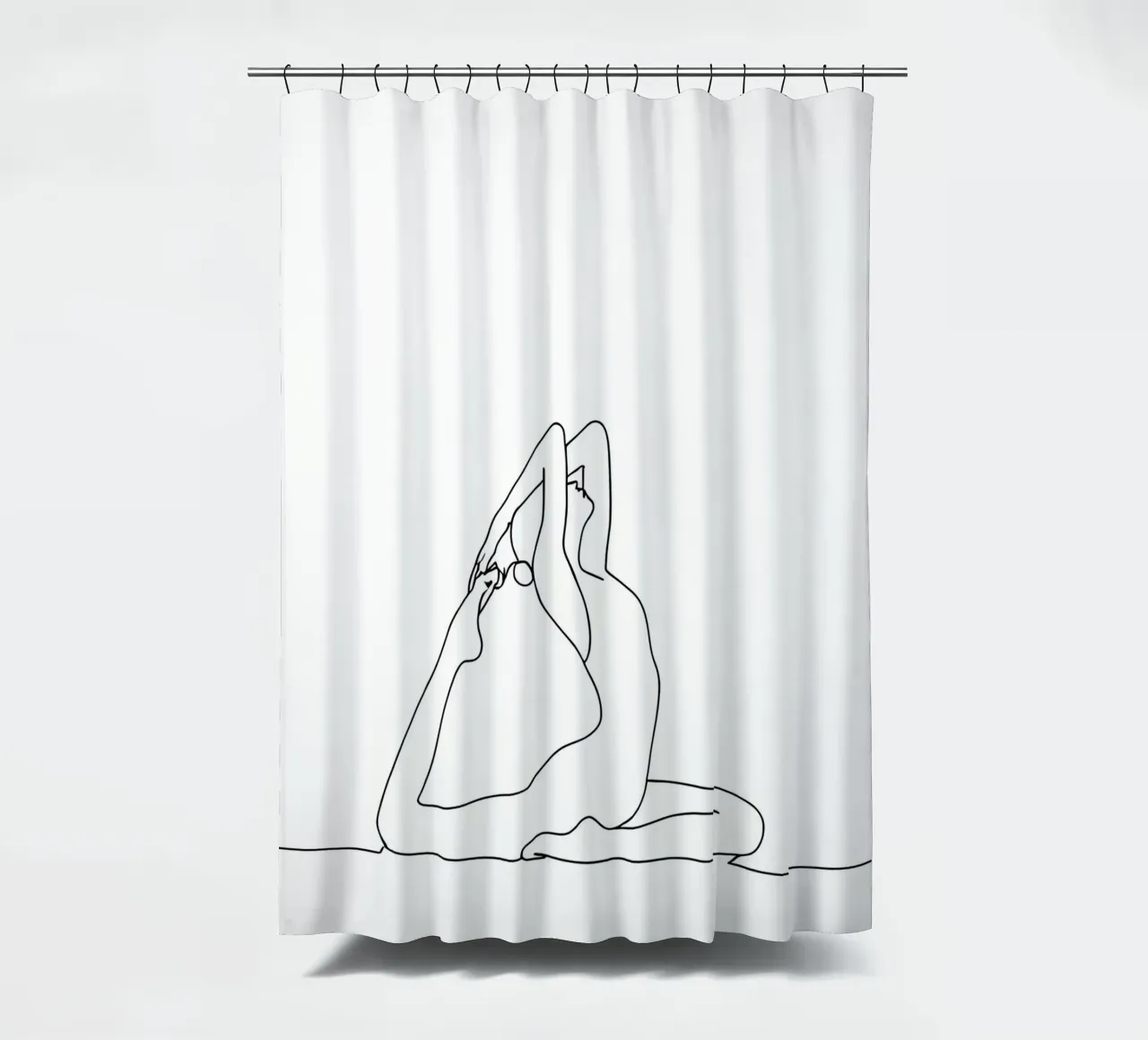 Donna yoga - Line art minimalista tenda da doccia da Viv Line Art