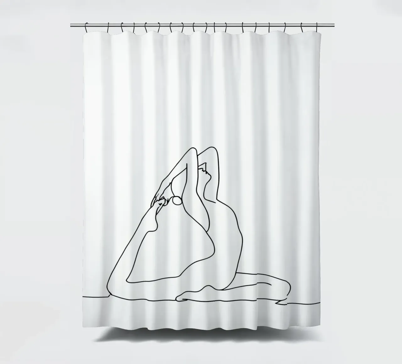 Donna yoga - Line art minimalista tenda da doccia da Viv Line Art