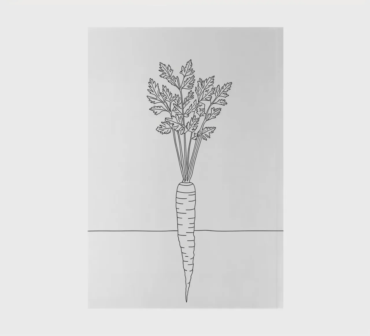 Carrot - Minimalist Healthy Vegetable Line Art notebook by Viv Line Art