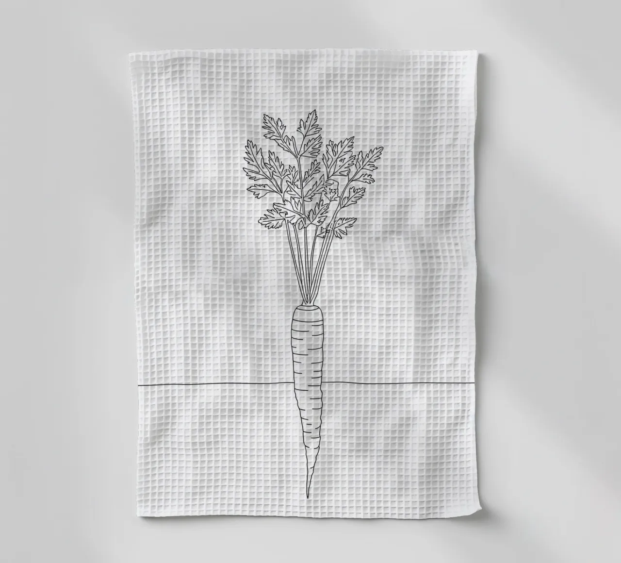 Carrot - Minimalist Healthy Vegetable Line Art tea towel by Viv Line Art