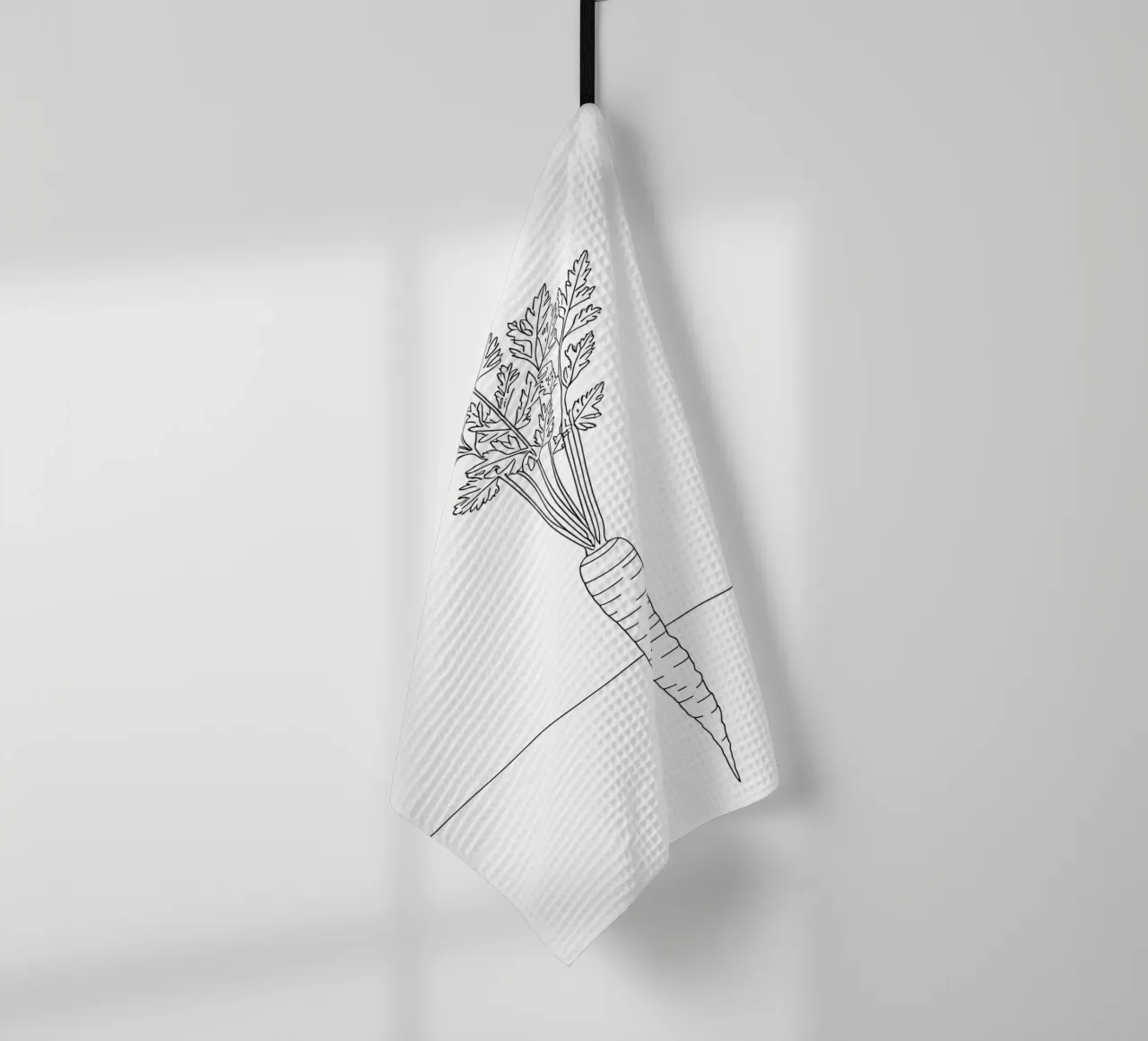 Carrot - Minimalist Healthy Vegetable Line Art tea towel by Viv Line Art
