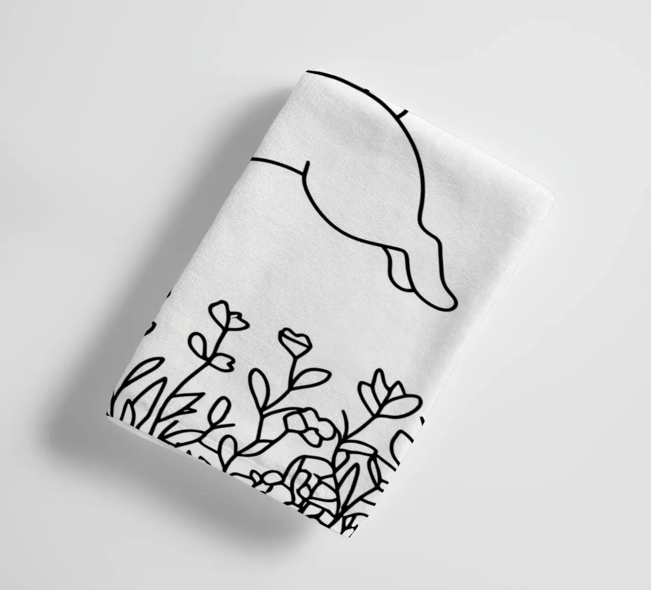 Rabbit In Spring - Minimalist Line Art Handtuch von Viv Line Art