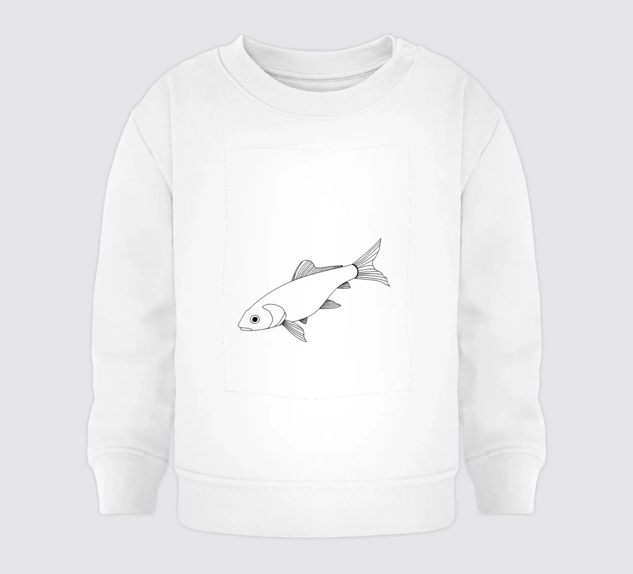 Pesce - Line art minimalista felpa neonato da Viv Line Art