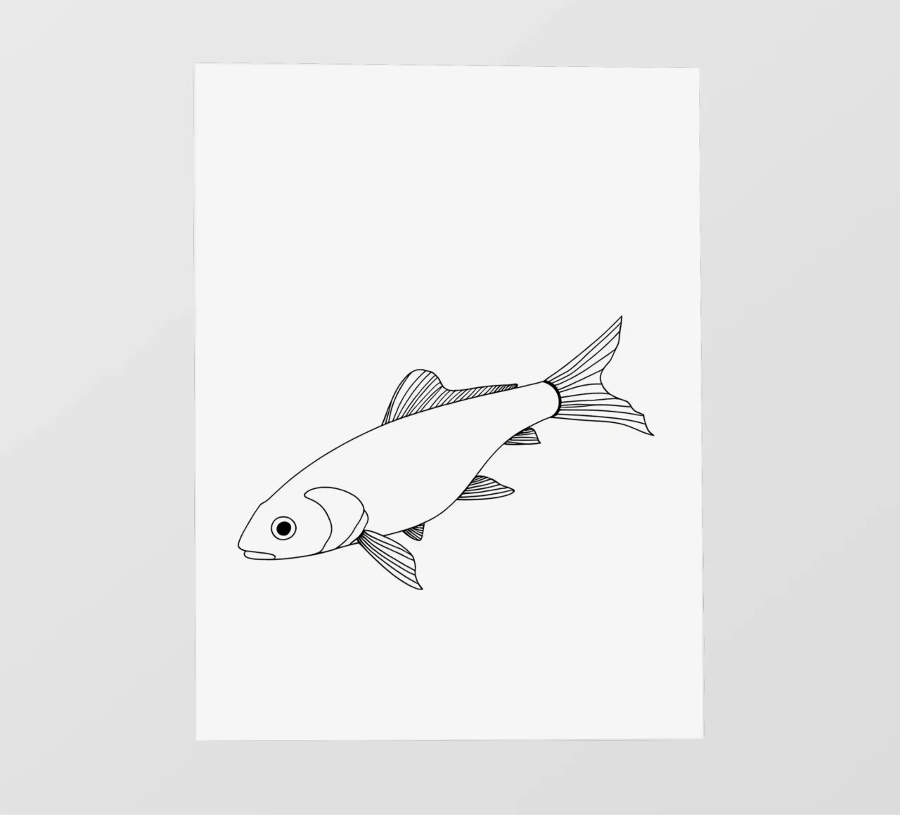 Fisch - Minimalistische Linienkunst Fototapete von Viv Line Art