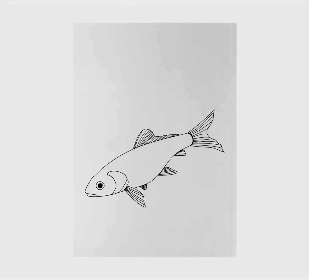 Poisson - Dessin au trait minimaliste carnet de notes de Viv Line Art