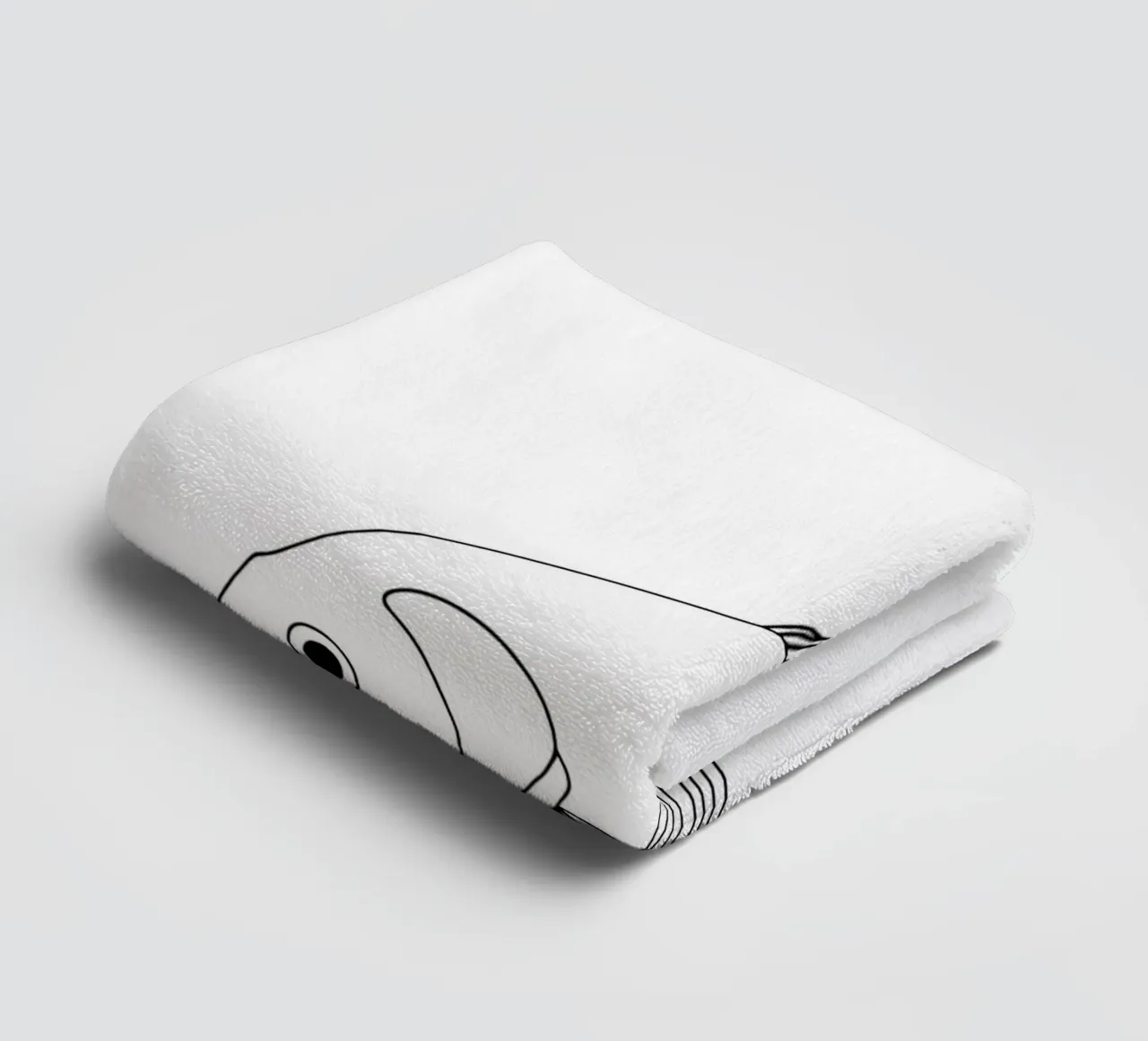 Poisson - Dessin au trait minimaliste serviette de bain de Viv Line Art