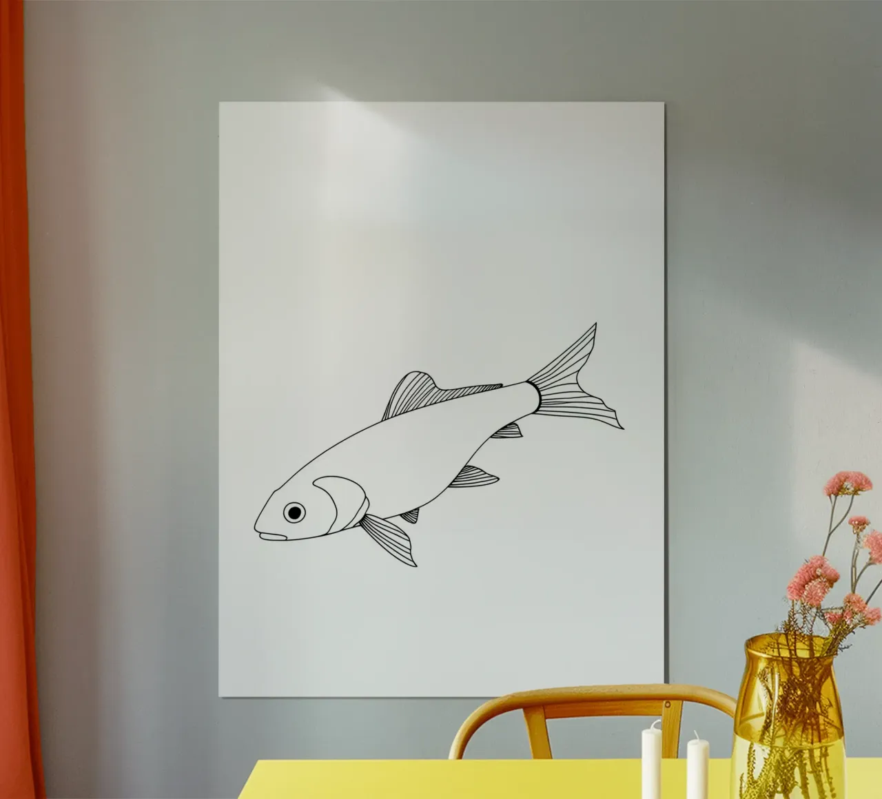 Fish - Minimalist Line Art hahnemühle by Viv Line Art