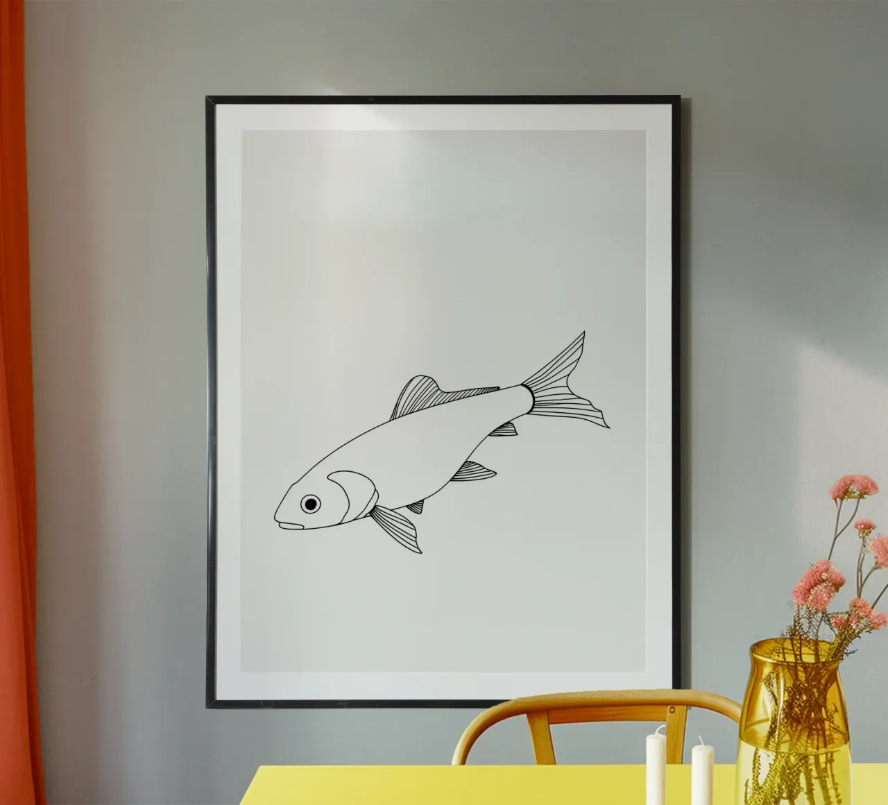Fish - Minimalist Line Art hahnemühle by Viv Line Art
