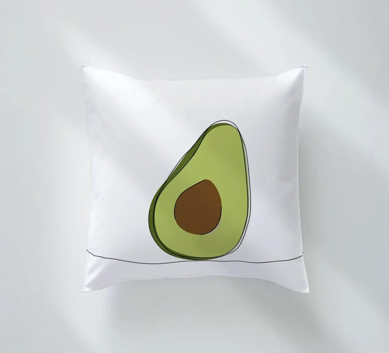 Avocado - Minimalist superfood line art decorative cushion by Viv Line Art