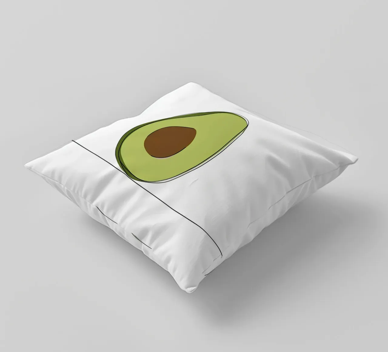 Avocado - Minimalist superfood line art decorative cushion by Viv Line Art