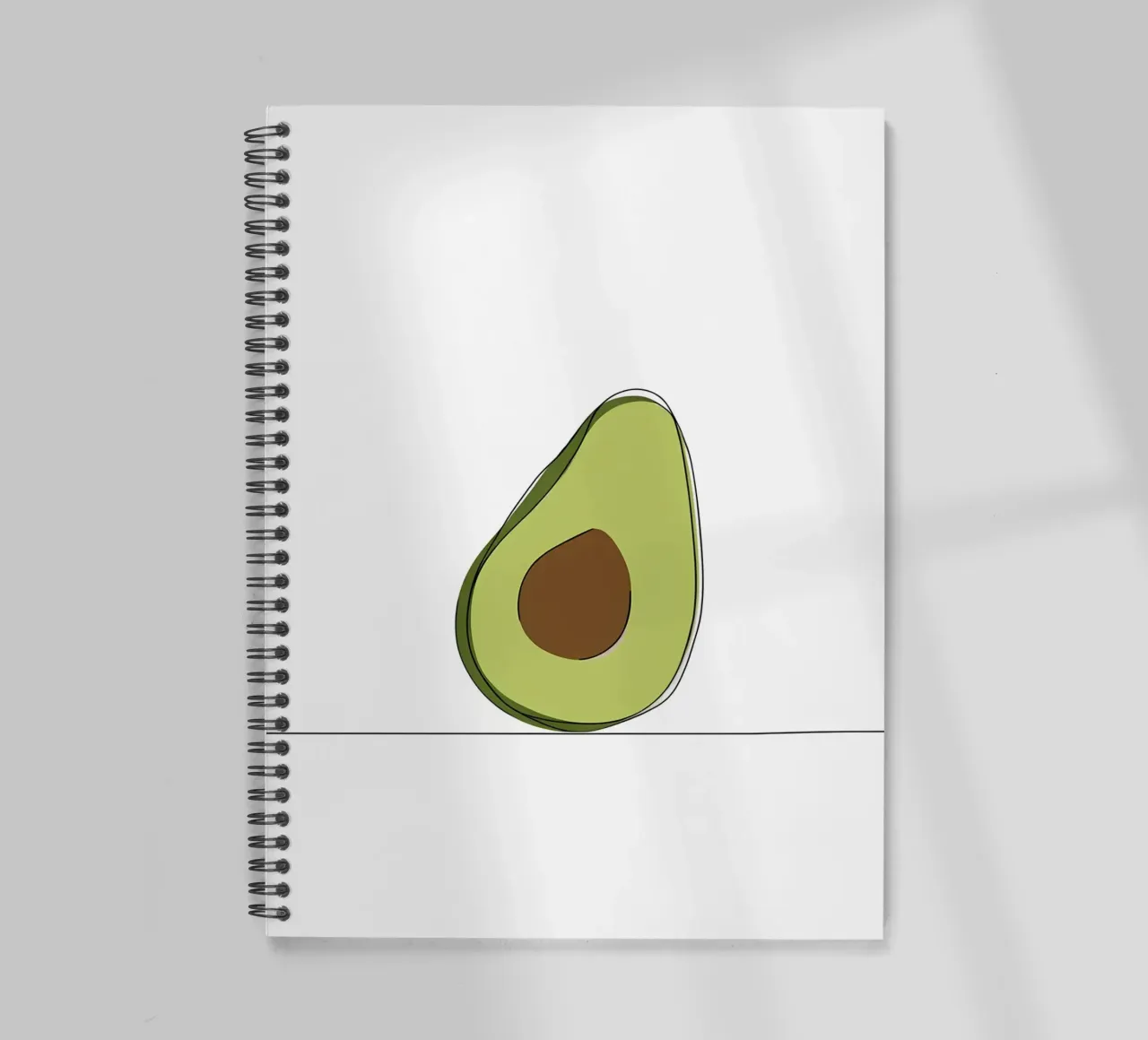 Avocado - Minimalist superfood line art spiral notebook by Viv Line Art