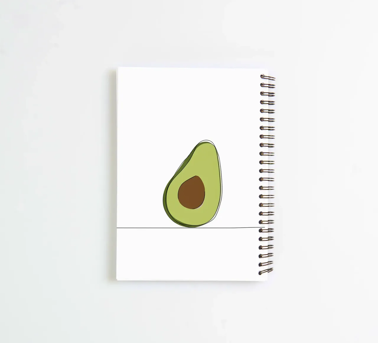 Avocado - Minimalist superfood line art spiral notebook by Viv Line Art