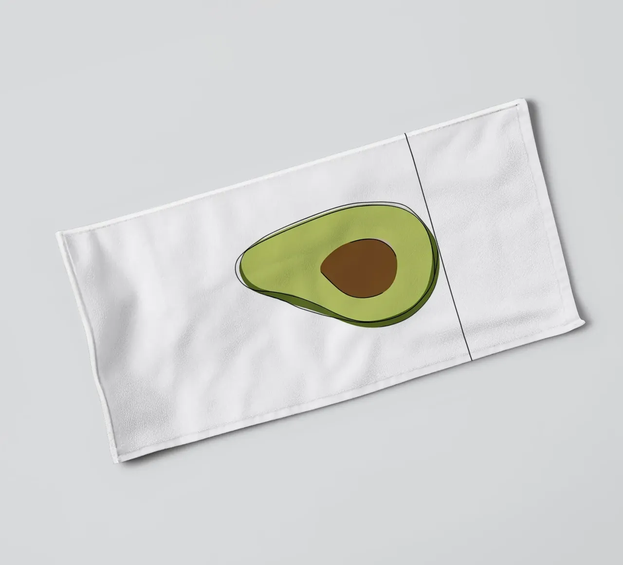Avocado - Minimalist superfood line art towel by Viv Line Art