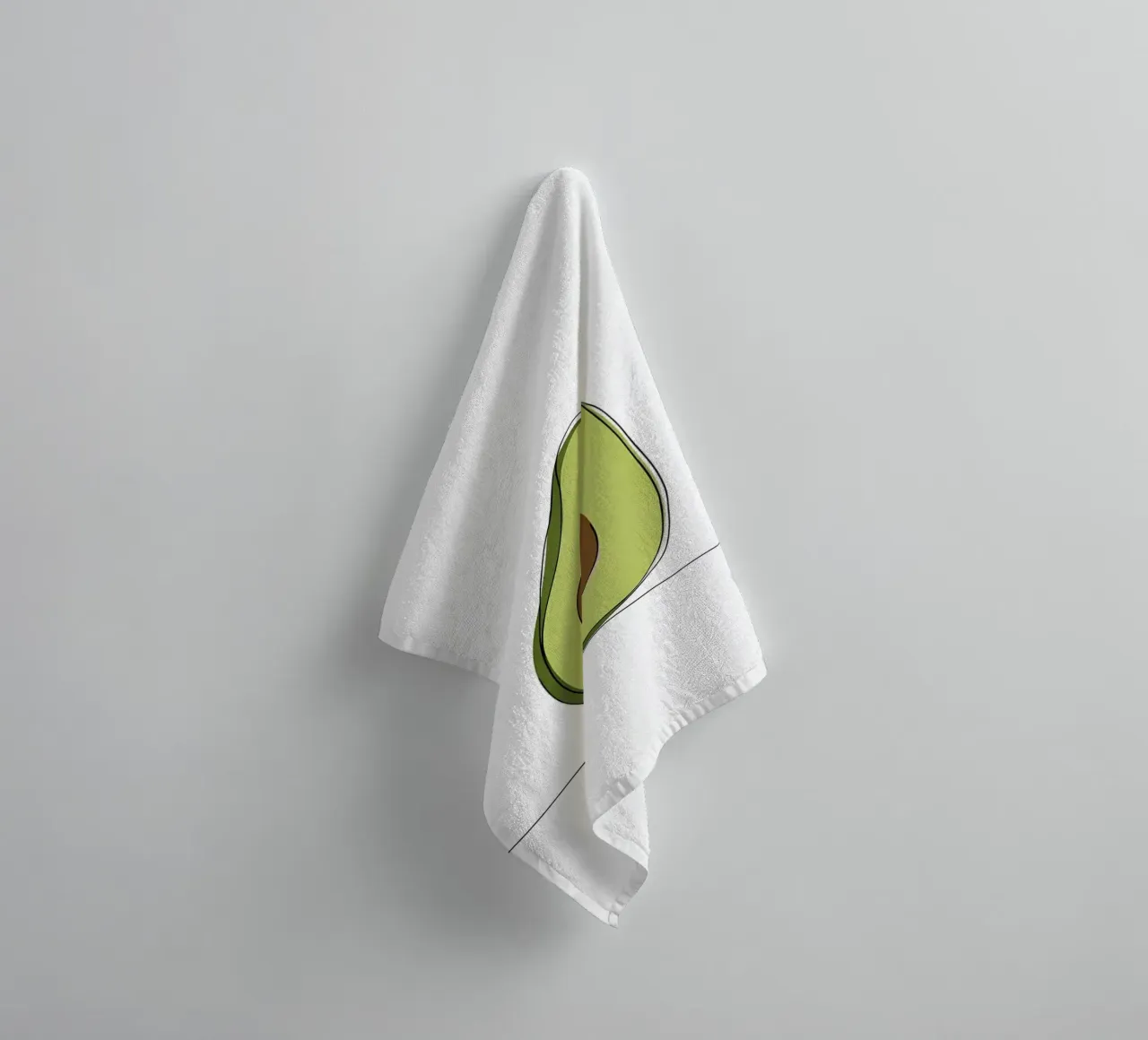 Avocado - Minimalist superfood line art towel by Viv Line Art