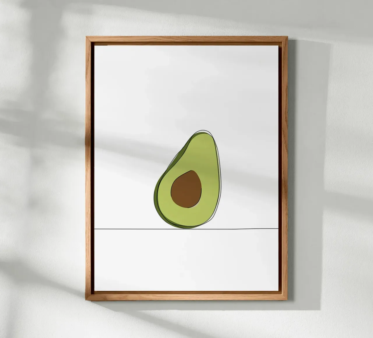 Avocado - Minimalist superfood line art forex plate by Viv Line Art