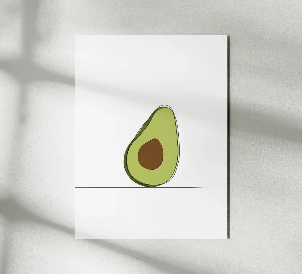 Avocado - Minimalist superfood line art forex plate by Viv Line Art