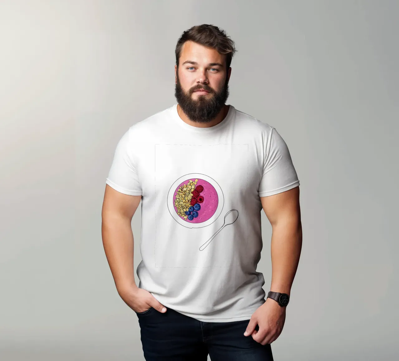 Smoothie Bowl - Linea d'arte minimalista sul cibo sano t-shirt da Viv Line Art