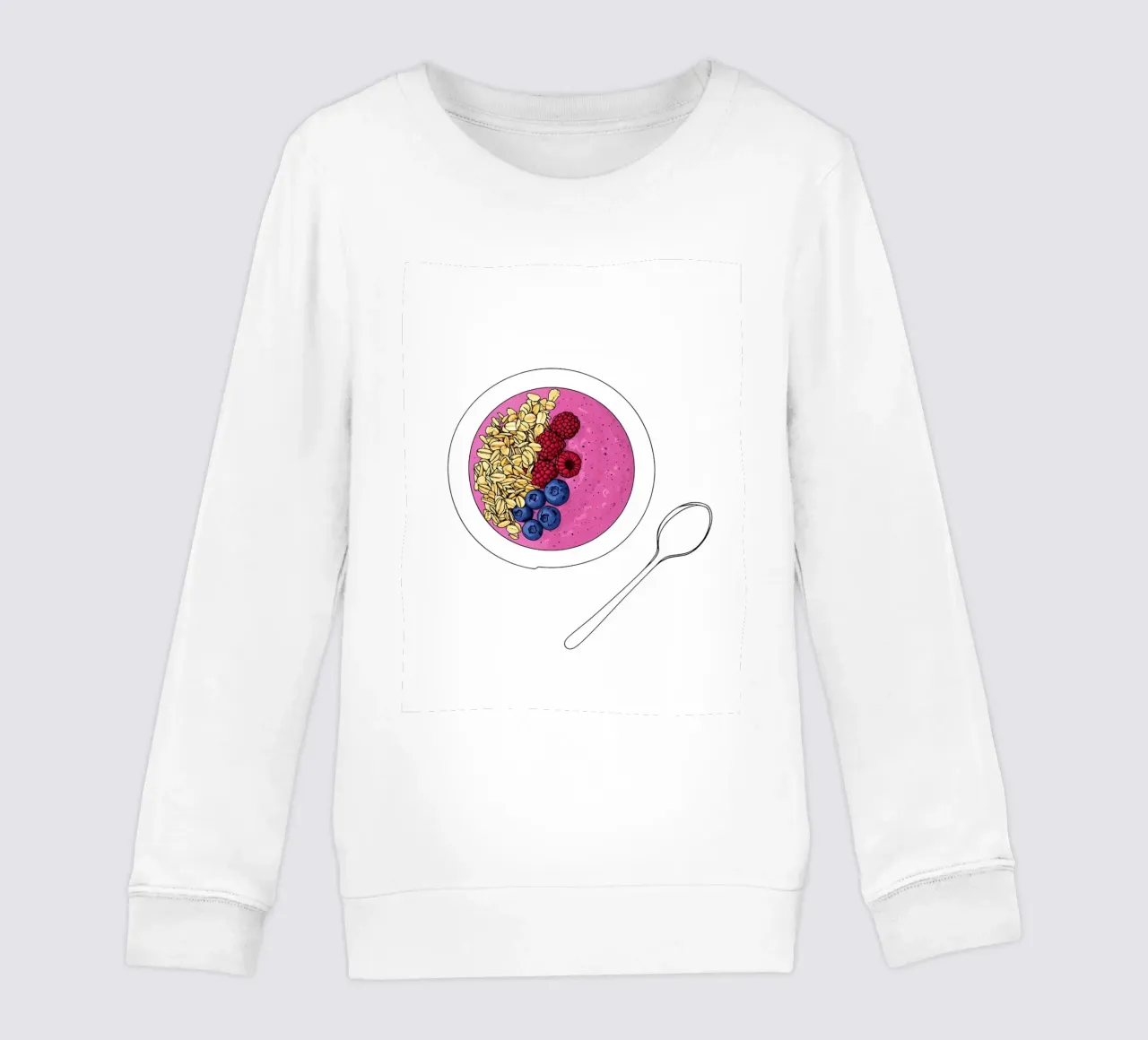 Smoothie Bowl - Linea d'arte minimalista sul cibo sano felpa bambino da Viv Line Art