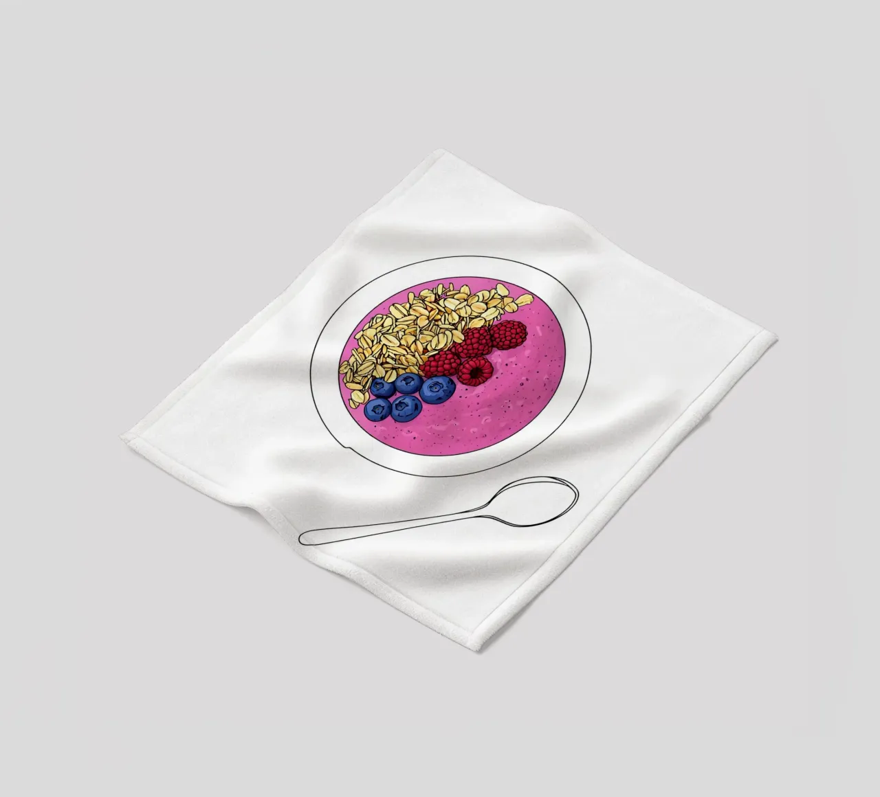 Smoothie Bowl - Linea d'arte minimalista sul cibo sano coperta in pile da Viv Line Art