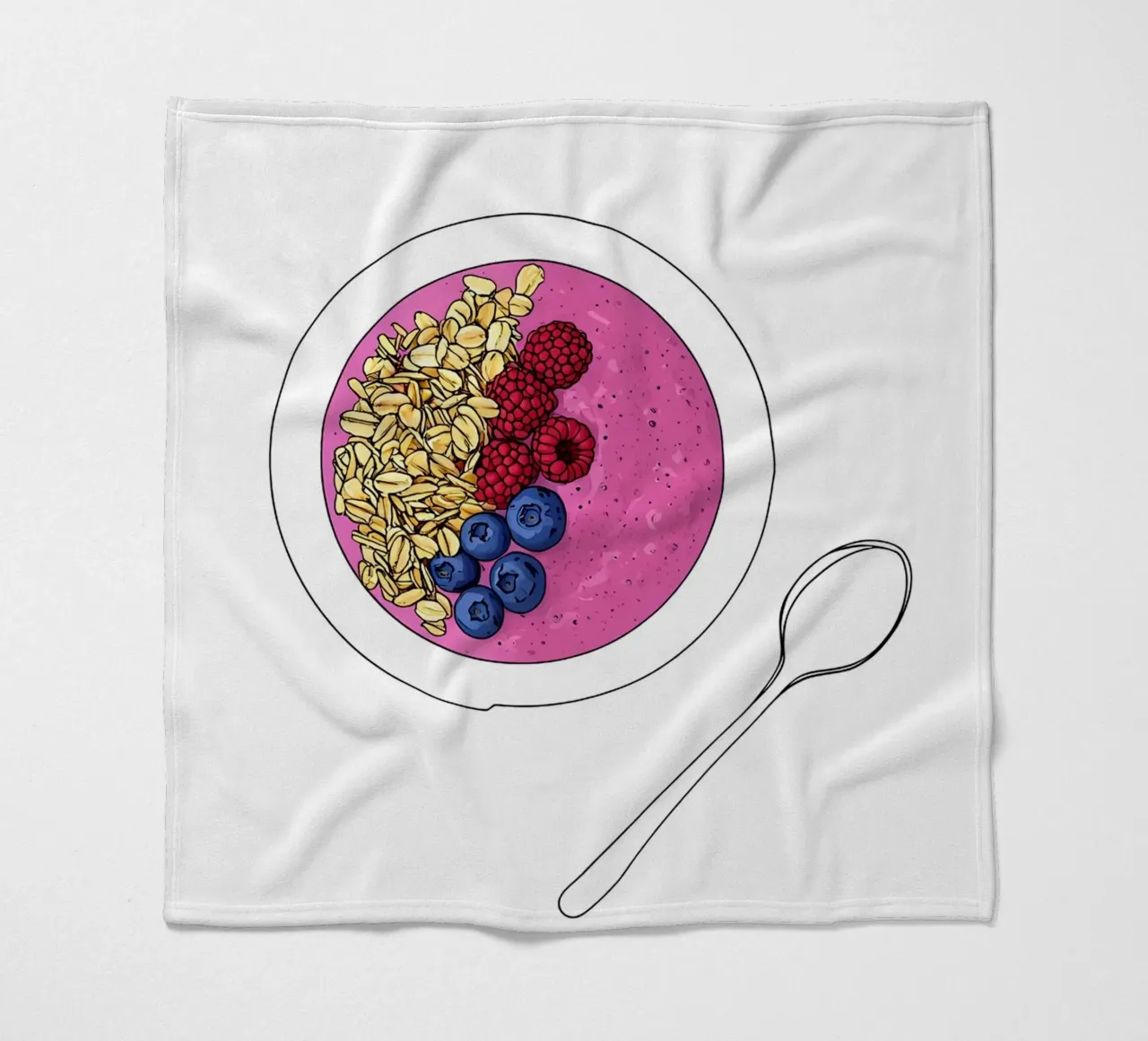 Smoothie Bowl - Linea d'arte minimalista sul cibo sano coperta in pile da Viv Line Art