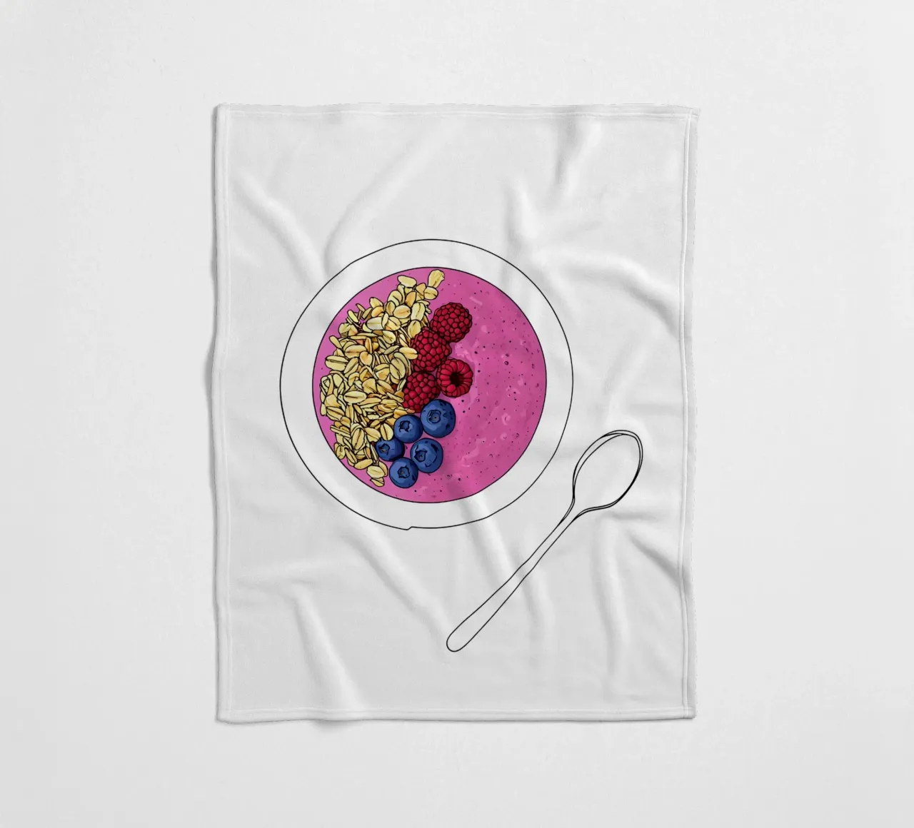Smoothie Bowl - Linea d'arte minimalista sul cibo sano coperta in pile da Viv Line Art