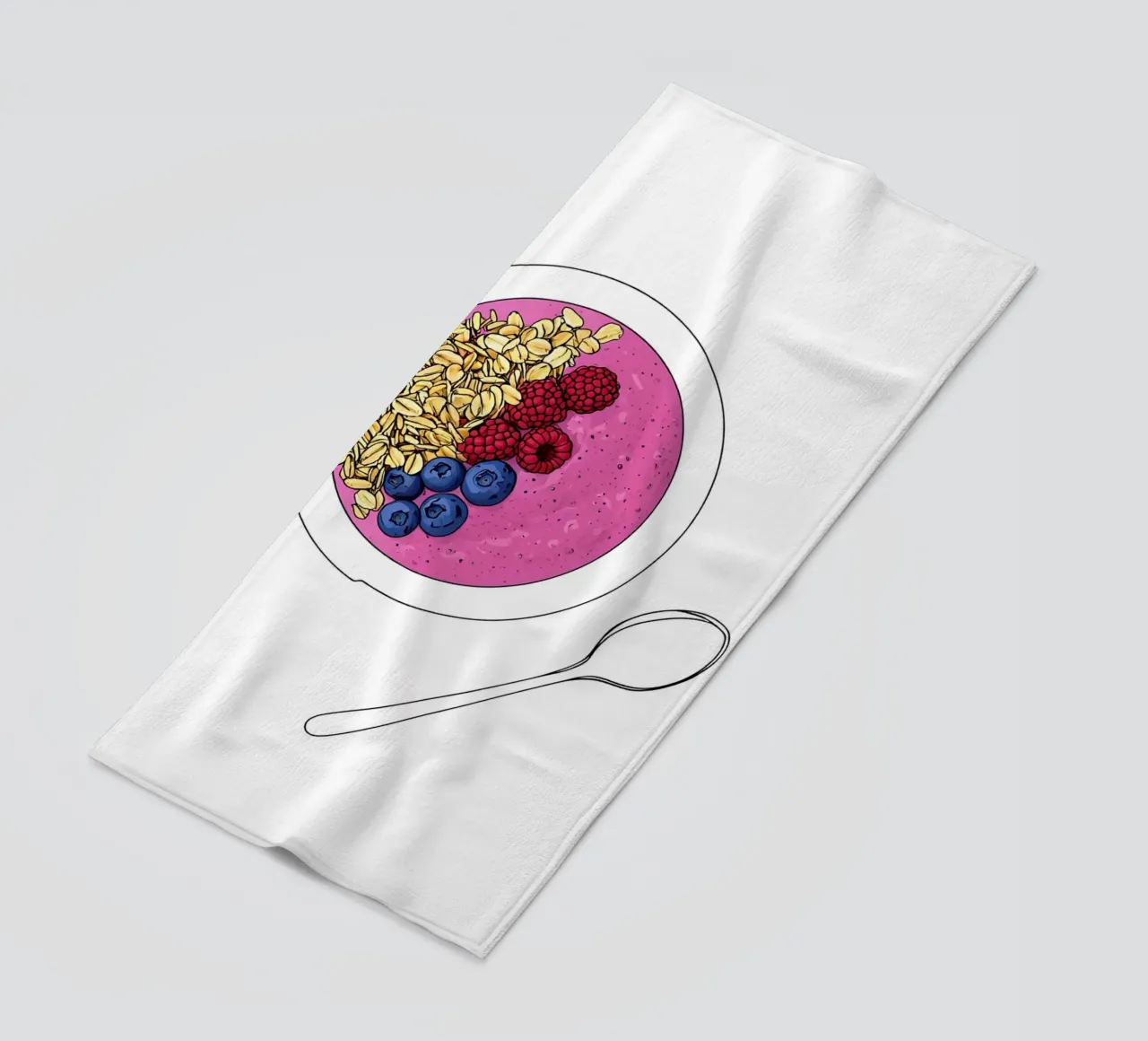 Smoothie Bowl - Linea d'arte minimalista sul cibo sano telo mare da Viv Line Art