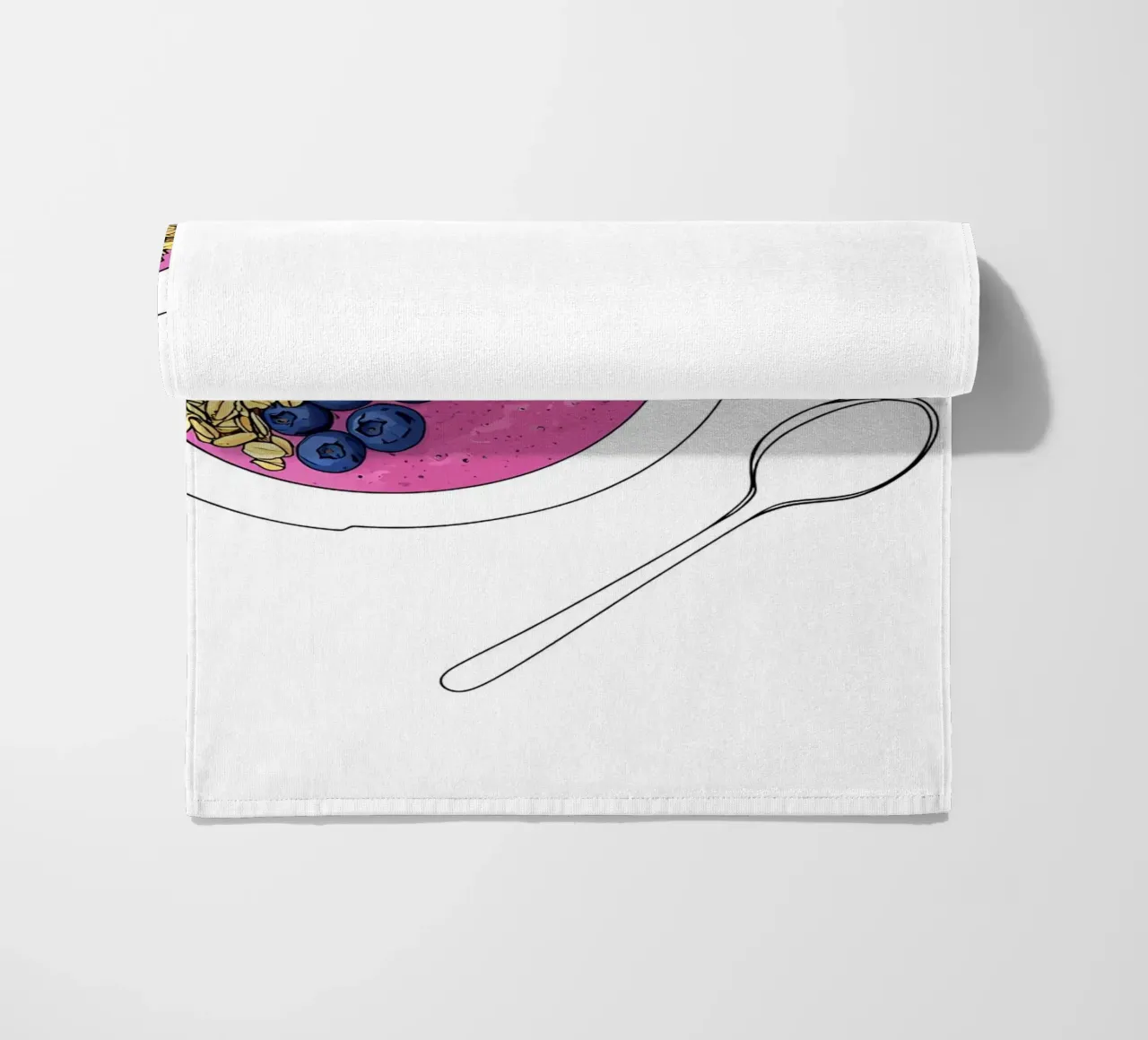 Smoothie Bowl - Linea d'arte minimalista sul cibo sano telo mare da Viv Line Art