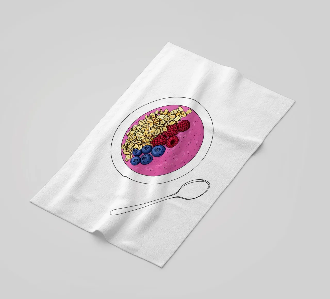 Smoothie Bowl - Linea d'arte minimalista sul cibo sano telo mare da Viv Line Art
