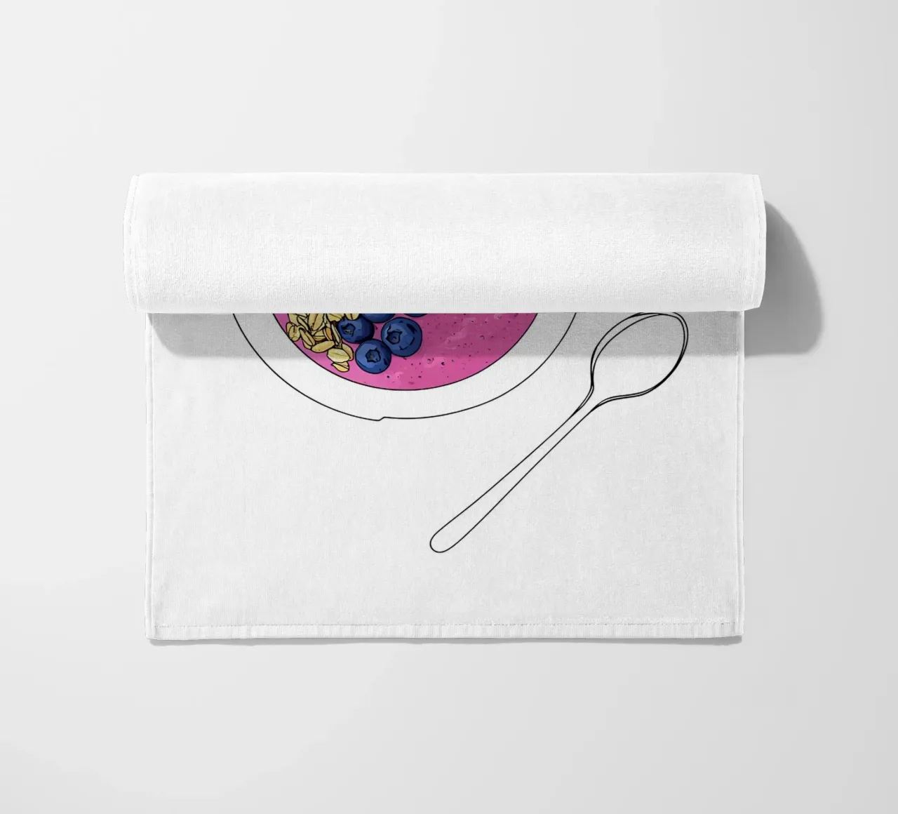 Smoothie Bowl - Linea d'arte minimalista sul cibo sano telo mare da Viv Line Art