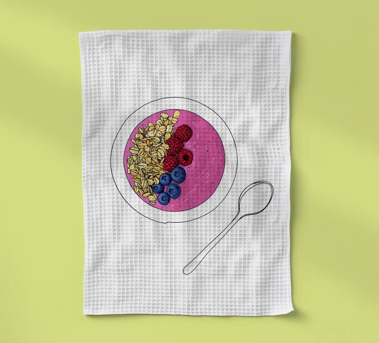Smoothie Bowl - Linea d'arte minimalista sul cibo sano canovaccio da cucina da Viv Line Art