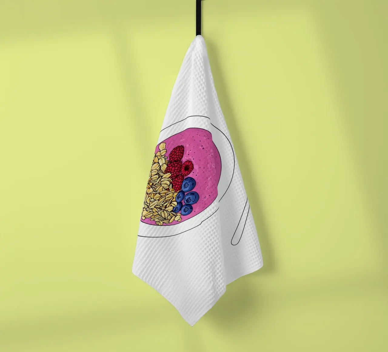 Smoothie Bowl - Linea d'arte minimalista sul cibo sano canovaccio da cucina da Viv Line Art