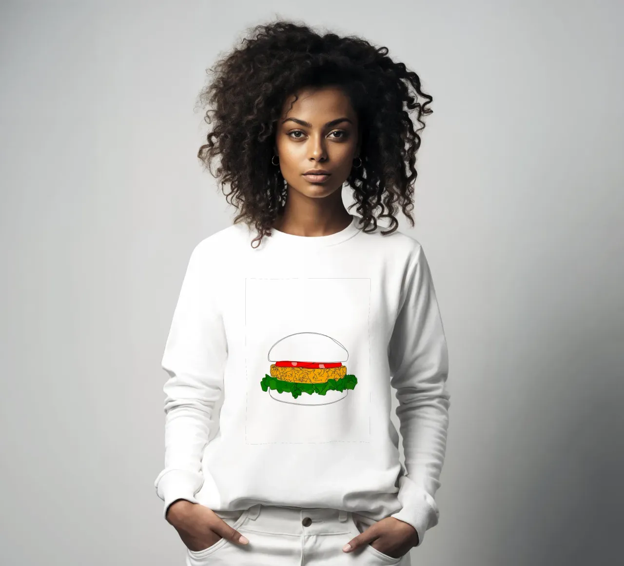 Burger - Illustrazione minimalista di linee di fast food felpa da Viv Line Art