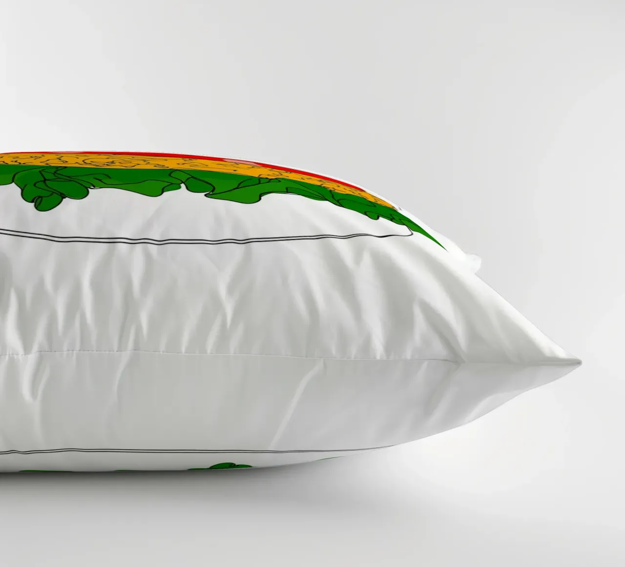 Burger - Illustrazione minimalista di linee di fast food cuscino da Viv Line Art