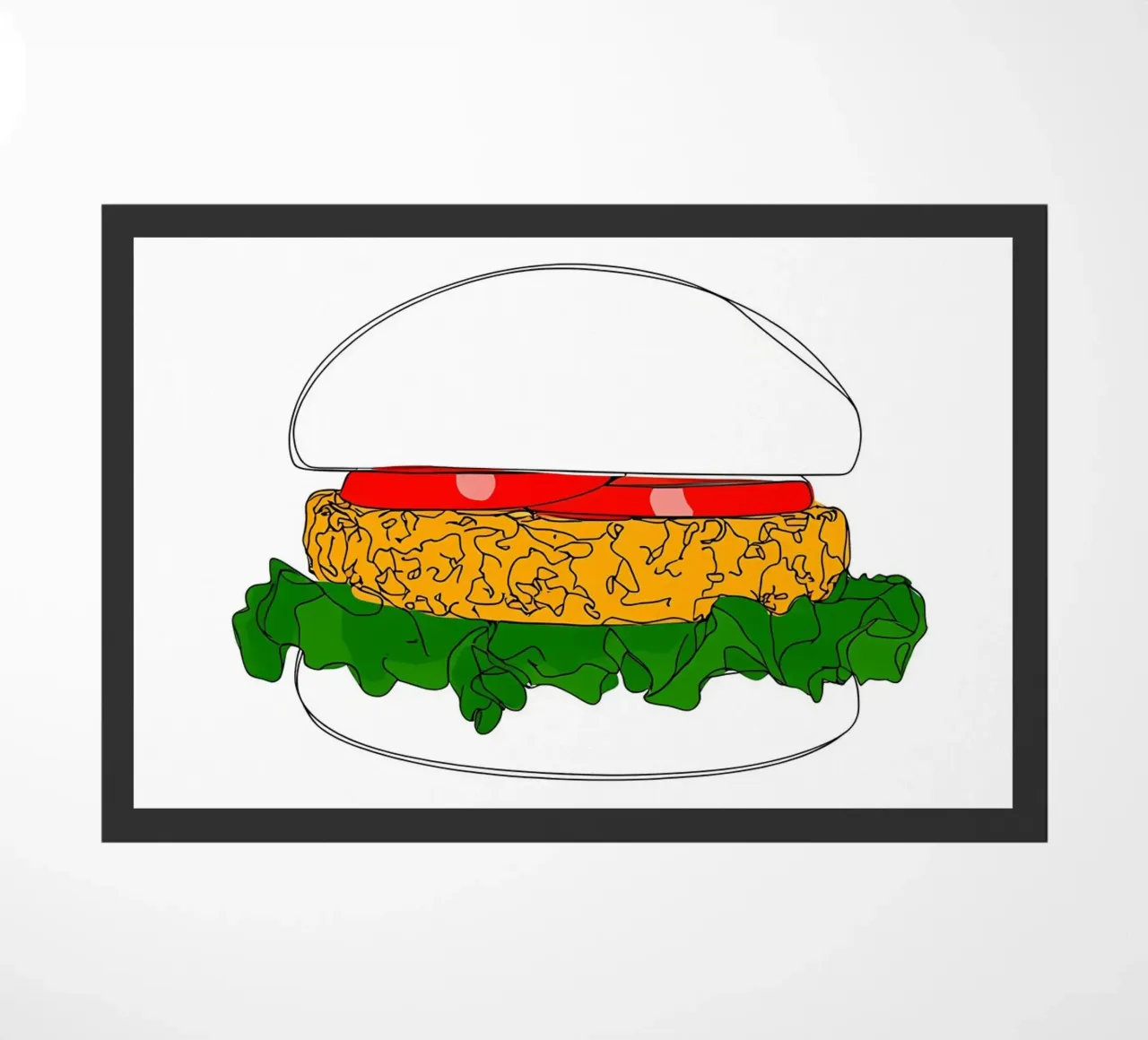 Burger - Illustrazione minimalista di linee di fast food zerbino da Viv Line Art